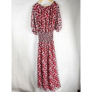 Eywasouls Malibu Floral Print Long Maxi Dress Pink Size XS